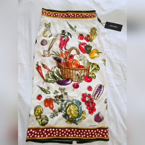 Dolce & Gabbana Multicolor Vegetable Print Skirt